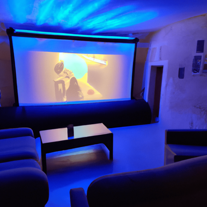 cine en mi casa - La magia del cine en casa crea tu propio rincón acogedor de películas con pantalla gigante y proyector