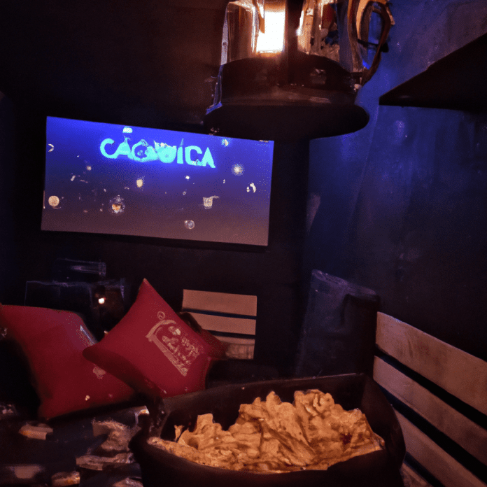 cine hogareño - El rincón mágico del cine una experiencia acogedora para disfrutar con palomitas de maíz y un proyector estelar