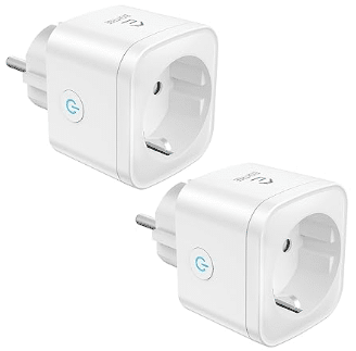 Enchufe Inteligente 16A 3680W, Enchufe Wi-Fi Medidor Consumo, Tomada Inteligente Programable con Temporizador, Control Remoto por APP&Voz, Compatible con Alexa, Google Home y SmartThings, 2 Pack  