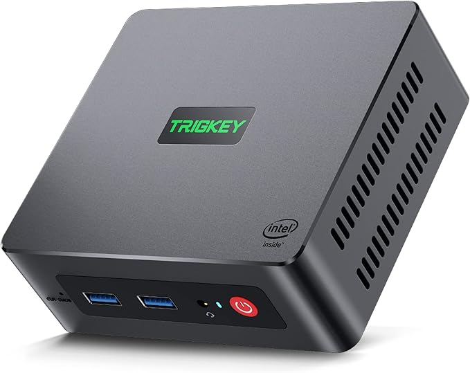 TRIGKEY Mini PC 12a Gen Intel Alder Lake-N100 CPU (hasta 3,40GHz) Green G4, 16G DDR4 3200Mhz 500G M.2 NVME SSD Mini Ordenador de sobremesa, Dual HDMI, WiFi 6, BT 5.2, USB 3.2 Gen 2