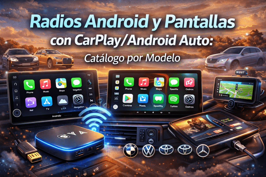 Radios Android, pantallas para coche y módulos OEM compatibles con CarPlay y Android Auto